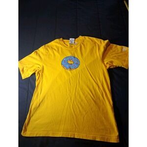 Men's Adidas The Simpsons Collar T Shirt Short Sleeve Yellow Size Medium